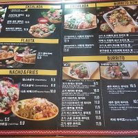Food menu at Dos Tacos - Gangnam in Seoul
