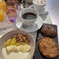 Granola, cookies and coffees  at Little Big cafe Rouen in Rouen