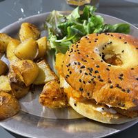 Butternut squash bagel   at Little Big cafe Rouen in Rouen
