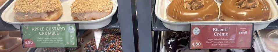 The clearly labelled donuts  at Krispy Kreme in Brisbane