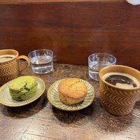 Vegan matcha and vegan maple scone.  at Horaiya in Tokyo