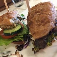 Burger portions, decent. No fries ‘cause health   at Baagan in San Ramon