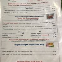 Vegan Menu at The Healthier Place to Eat in Pocatello