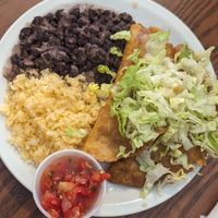 Veg empanada and rice  at The Healthier Place to Eat in Pocatello
