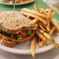 Cashew burger! at The Healthier Place to Eat in Pocatello