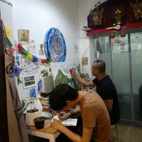 Working on menu at EVERYDAY HANDCRAFT COFFEE in Bangkok