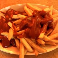 Vegan currywurst  at Bergwolf in Munich