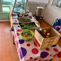 Noodle soup station at Hundred years Vegetarian Foods in Ubon Ratchathani