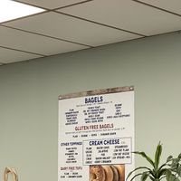 Menu with list of Bagels as well as all the vegan options available   at Mister Bagel in South Portland