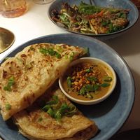 Roti & Satay sauce at Gingerbaby Restaurant and Bar in Queenscliff