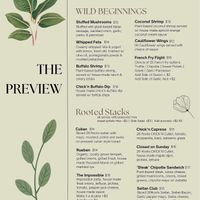 Menu Page 1 at Green Table in Trinity