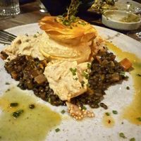 Plant power stack - celeriac, pastry and lentils 😃  at FRiEDA Restaurant & Bar in Heidelberg