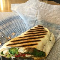 1/2 of the Garden Tofu Wrap at Green Goddess Cafe in Stowe