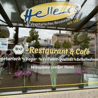 Entrance window  at Heller's Vegetarisches Restaurant & Cafe in Mannheim