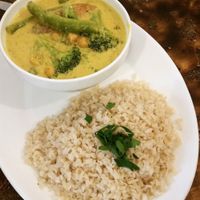 My dining companion said that the rice with curry was perfect: lots of the curry flavor she loves, without being either too bland or too over-the-top hot. at Nagila in Jerusalem