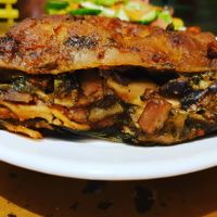 vegan lasagna at Nagila in Jerusalem