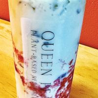 Soy Strawberry Matcha  at Queen Pea in Balmain
