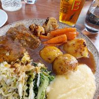 Vegan Sunday roast, nut roast at Bistro Pierre in Liverpool
