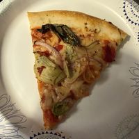 Veggie pizza with vegan cheese!!   at Pizzeria Luba in Auburn