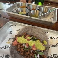 Vegan chorizo taco- no cheese   at Naco Taco in Hanoi