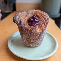 Plum jam and 5 spice cruffin at Abby and the Black Cat in Columbus