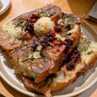 Savory spicy French toast at Abby and the Black Cat in Columbus