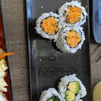 Veggie maki, sweet potato was tempura with egg, but cucumber and avocado were vegan. at Sushi-Ro in Ottawa