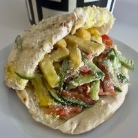 Potato chips sandwich at Al Baghl Restaurant in Dubai