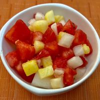 Fruit salad  at The Talk Restaurant in Dubai
