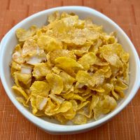 Gluten-free cornflakes with oat milk at The Talk Restaurant in Dubai