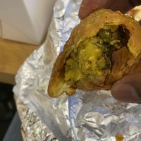 Inside samosa  at Annapurna Cafe in Seattle