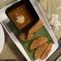 Crispy tempeh   at Reunion Cafe Luang Prabang in Luang Prabang