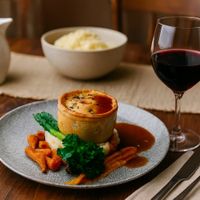 Chestnut Mushroom, Squash & Spinach Pie  at The Gluten Free Kitchen in Leyburn