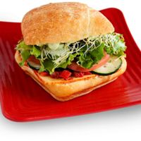 Vegetarian sandwich (can be veganized with no cheese, no spread) at Cafe Zupas in Lehi