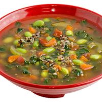 Vegan vegetable quinoa soup at Cafe Zupas in Lehi