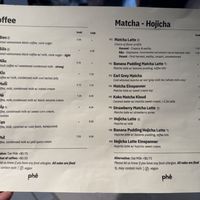 Coffee and matcha  at Phê in Seattle