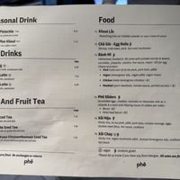 Other drinks and food  at Phê in Seattle