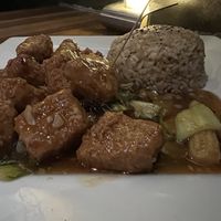 Gardein Orange Chicken with Brown Rice  at Yard House in Orlando