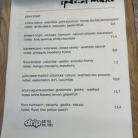 menu  at drip coffee culture in Oberoesterreich