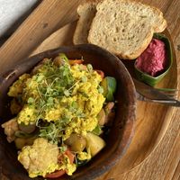 Vegan One Pan Breakfast (came with a free americano) minus the avocado   at Kayu Cafe in 