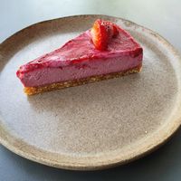 Strawberry cheesecake at Bi Nevi Deli in Istanbul
