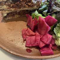 Pastrami sandwich and salad  at Bi Nevi Deli in Istanbul