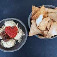 Hummus with lava chips at Bi Nevi Deli in Istanbul