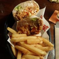Vegan burrito at The Lass O'Gowrie Hotel in Wickham