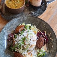 Panang Curry and Falafel Bowl at ALEX Leipzig in Leipzig