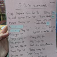 Menu, which is apparently all vegetarian at Srifaa's in Chiang Mai