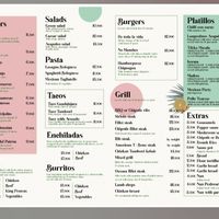 Menu at Juanita Mumbai in Lanzarote