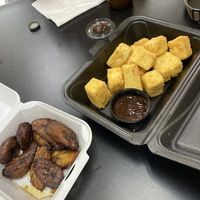 fried tofu and plantains   at Foxx Original Jamaican Restaurant in Atlanta