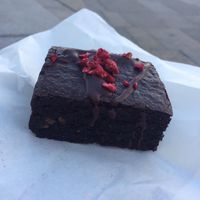 Peanut and raspberry brownie  at Ruby's of London in South East London