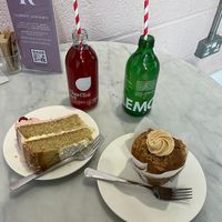 Drinks and cake at Ruby's of London in South East London